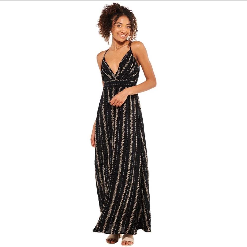 Angie Women's Printed Surplus Top Maxi Dress Size Medium